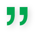 large green closing quote mark
